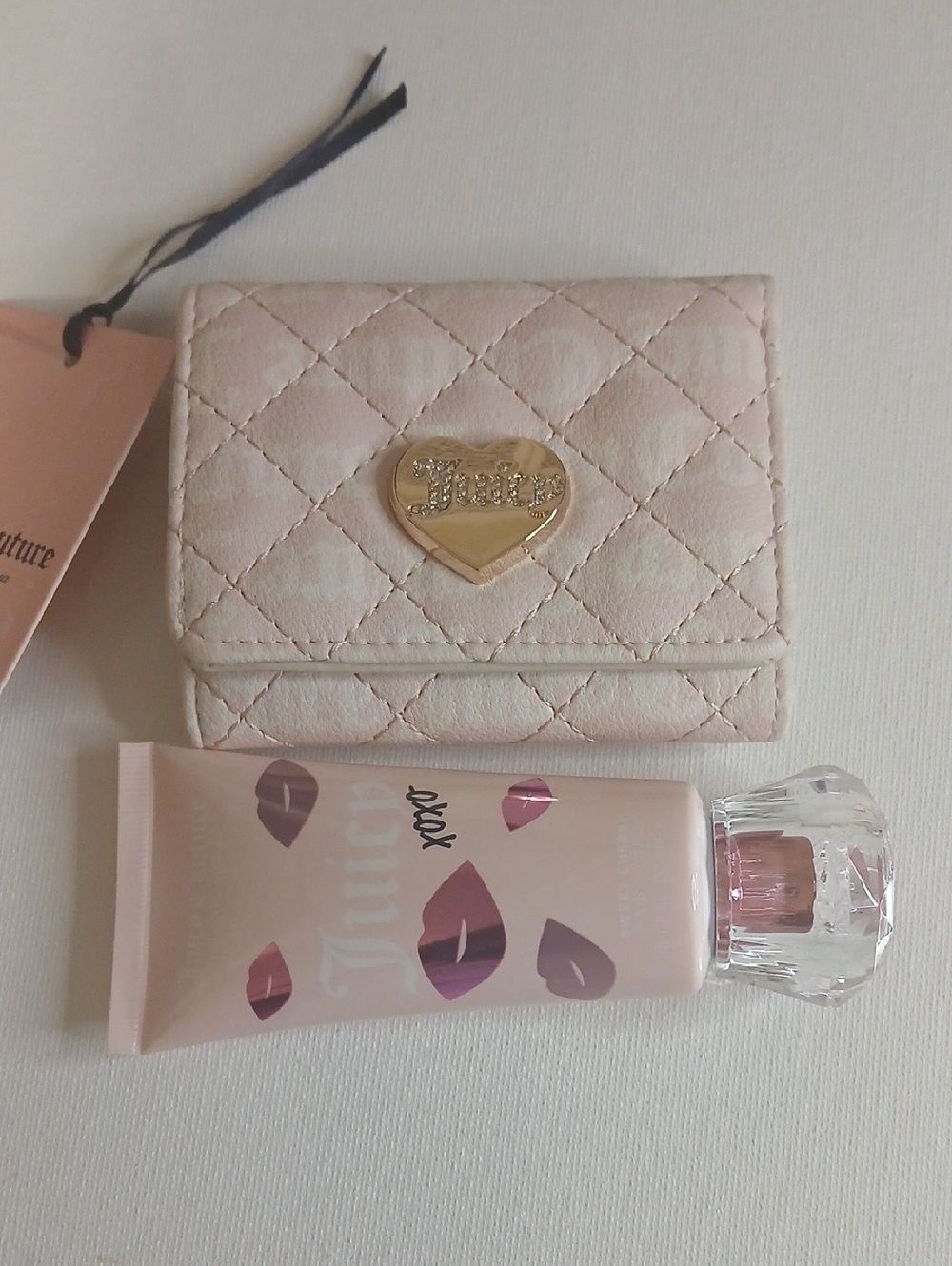 Juicy Couture Cream and Pale Pink Trifold Wallet